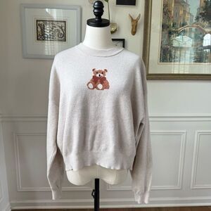 Stella Tweed Beige Teddy Bear Sweater XL